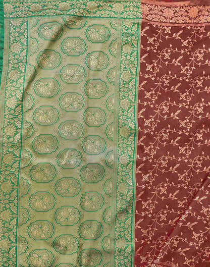 Maroon Shimmer Silk Woven Banarasi Saree