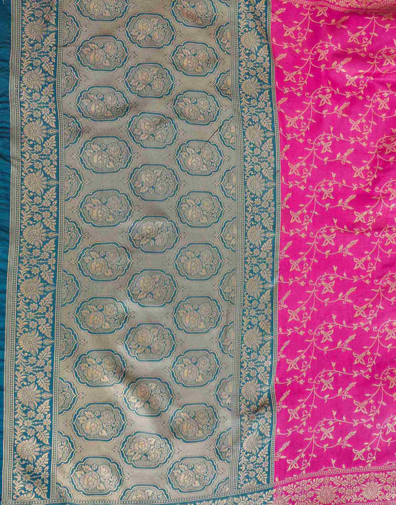 Pink Shimmer Silk Woven Banarasi Saree