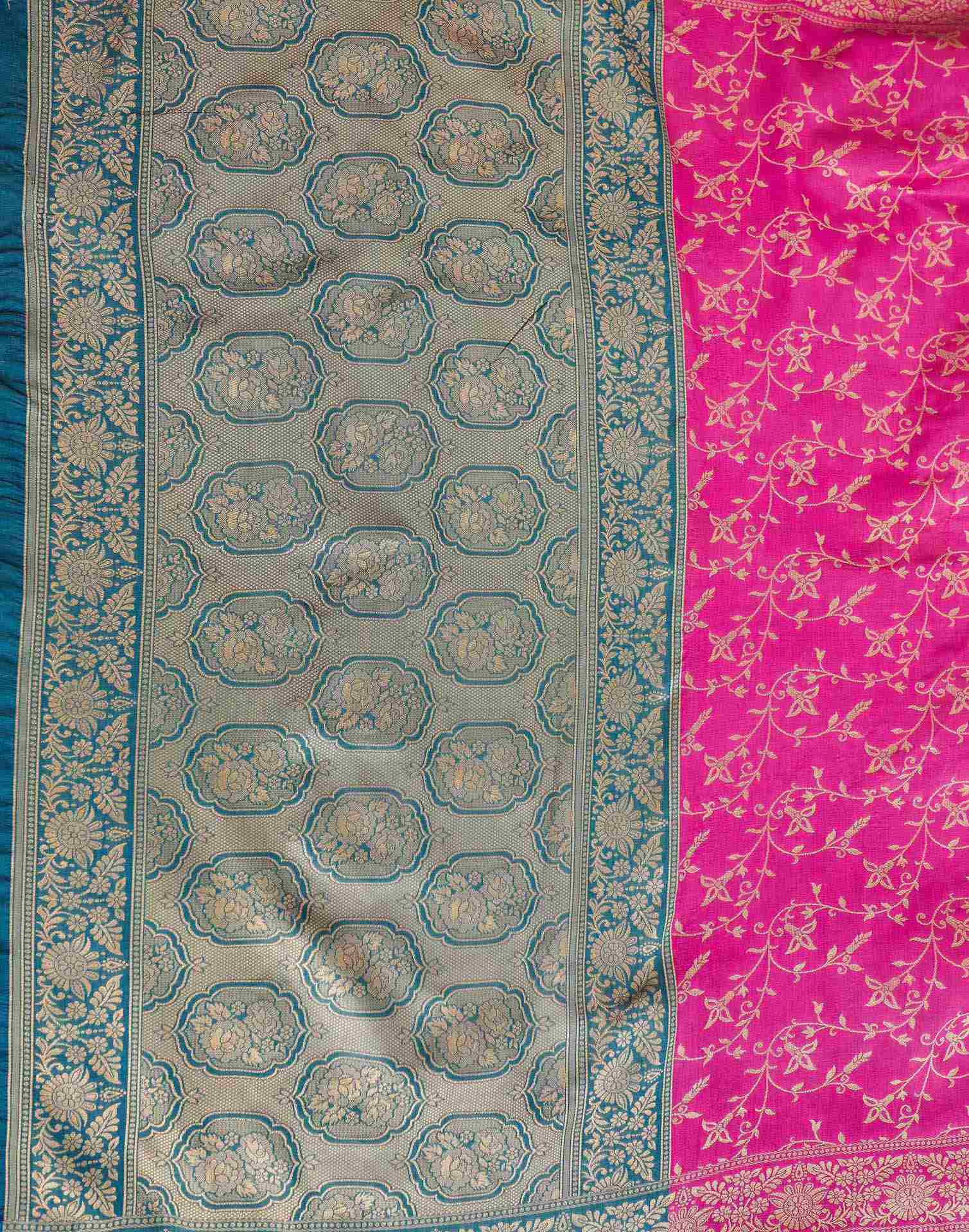 Pink Shimmer Silk Woven Banarasi Saree
