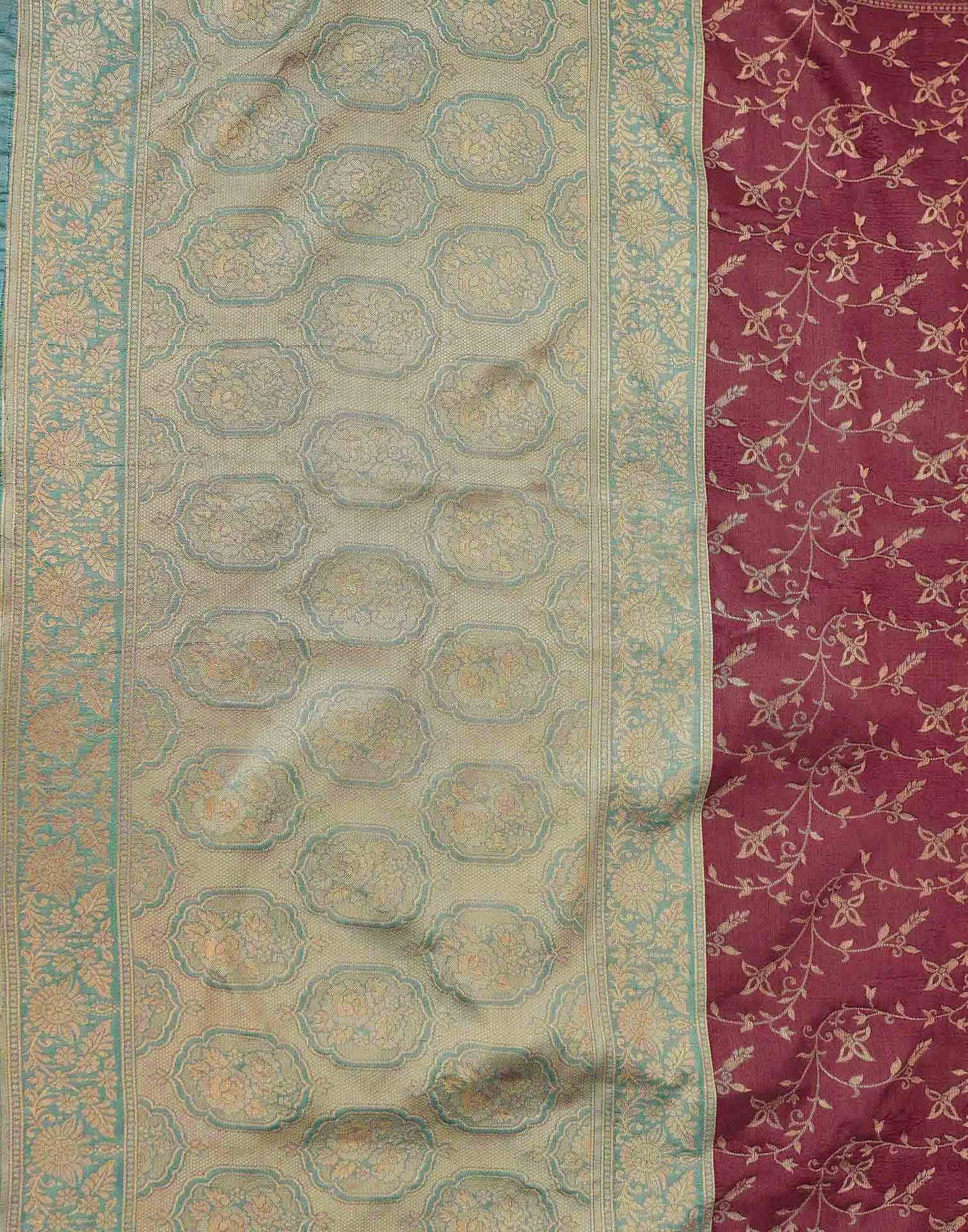 Magenta Shimmer Silk Woven Banarasi Saree