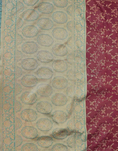 Magenta Shimmer Silk Woven Banarasi Saree
