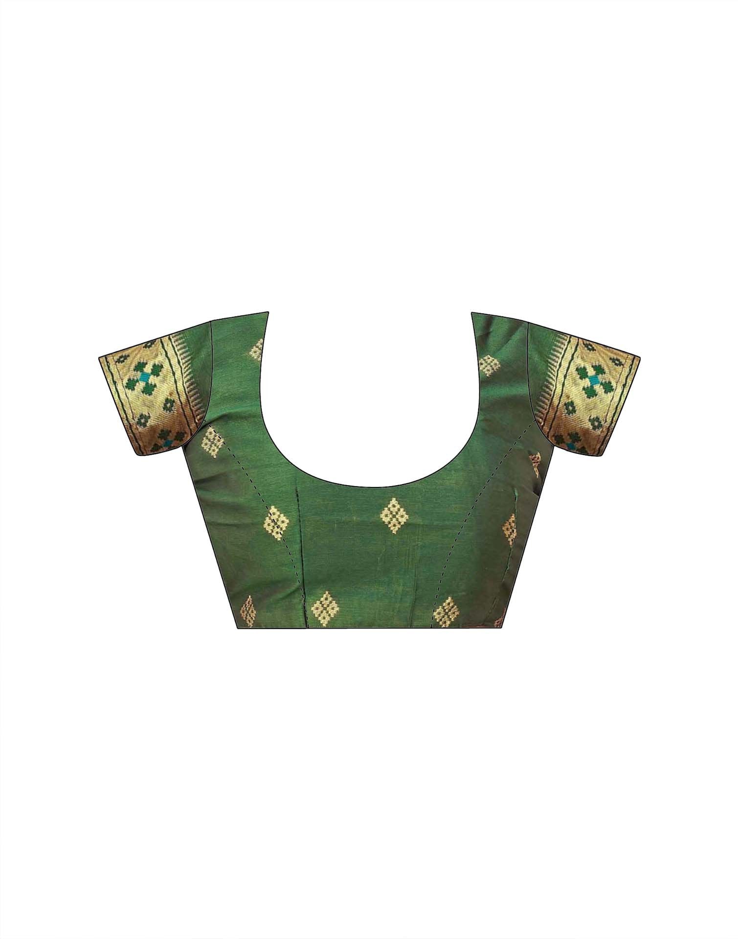 Teal Green Silk Woven Paithani Saree