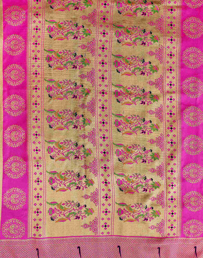 Navy Blue Silk Woven Paithani Saree