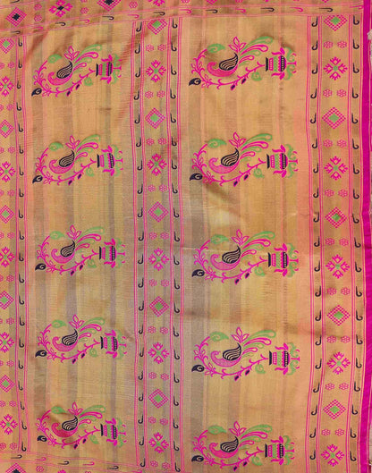 Navy Blue Shimmer Silk Woven Paithani Saree