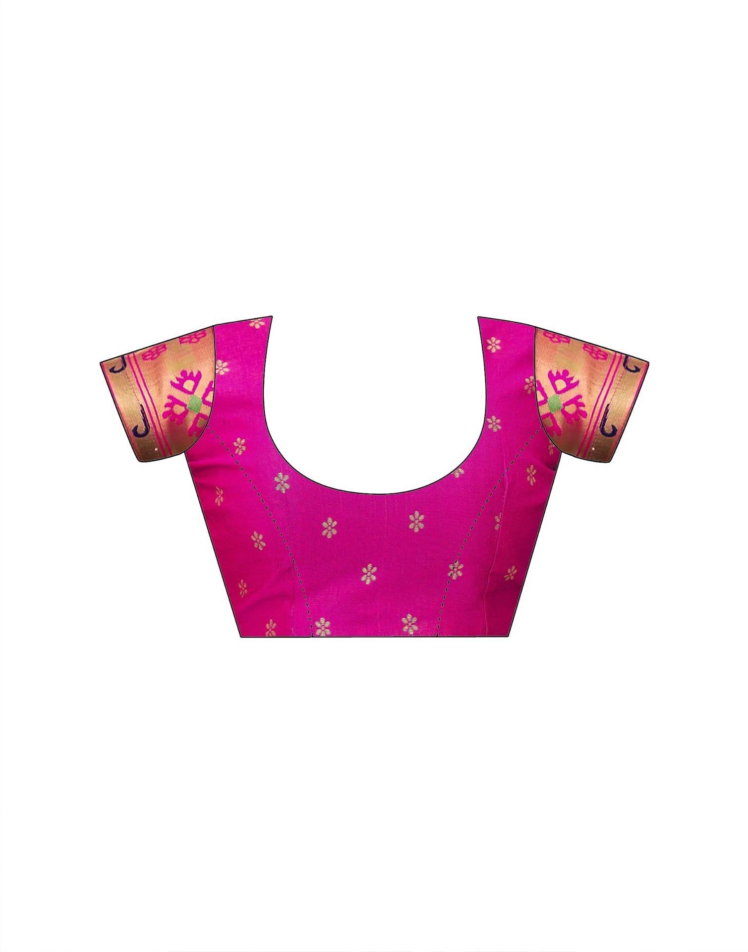 Navy Blue Shimmer Silk Woven Paithani Saree