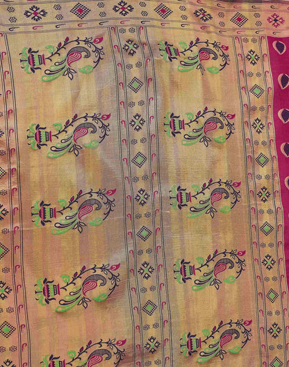 Magenta Shimmer Silk Woven Paithani Saree