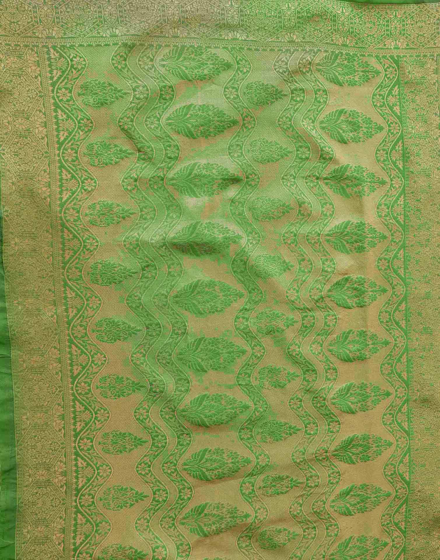 Rani Pink Shimmer Silk Woven Banarasi Saree