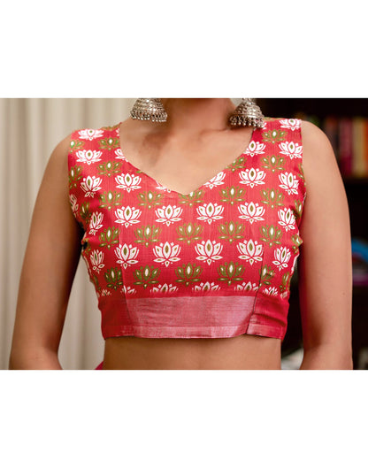 Yellow Linen Kalamkari Printed Saree