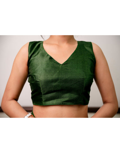 Green Khadi Bandhani Printed Saree 