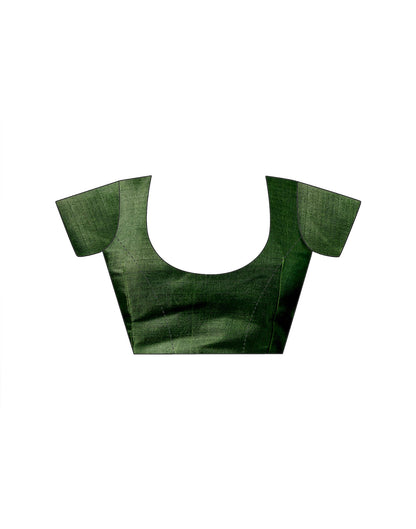 Green Khadi Bandhani Printed Saree 