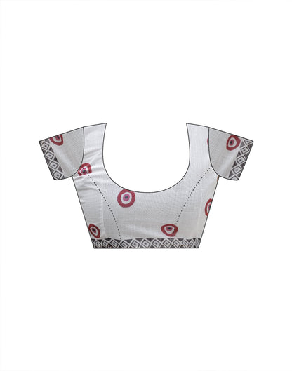 White Linen Printed Saree