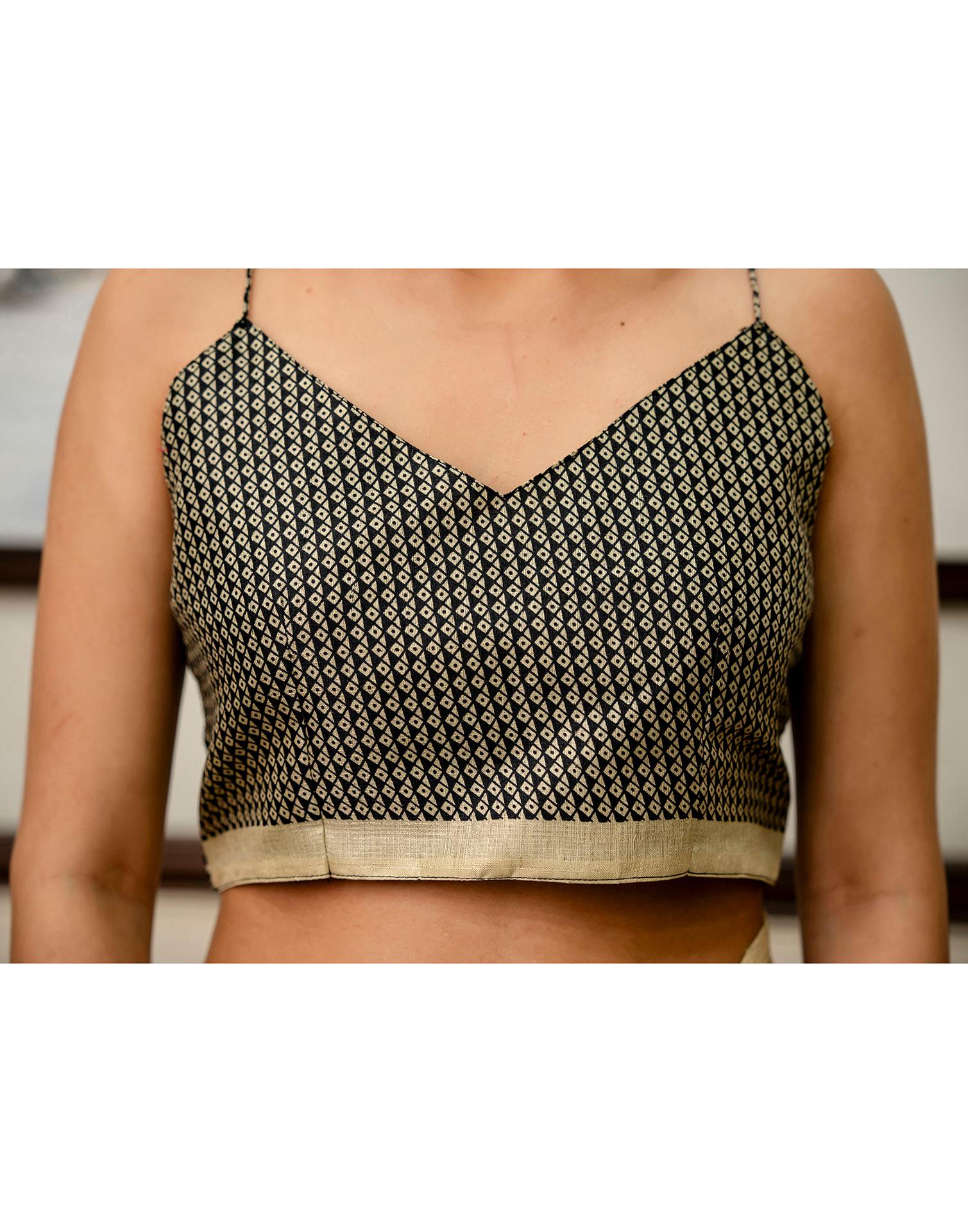 Black Khadi Printed Saree