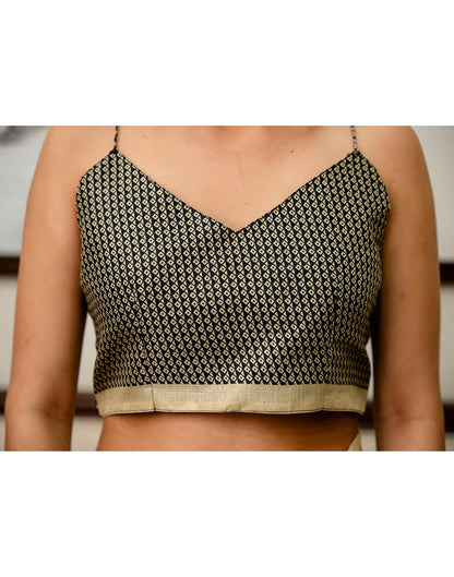 Black Khadi Printed Saree