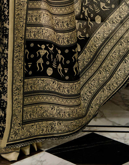 Black Khadi Printed Saree
