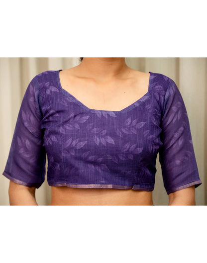 Lavender Linen Printed Saree