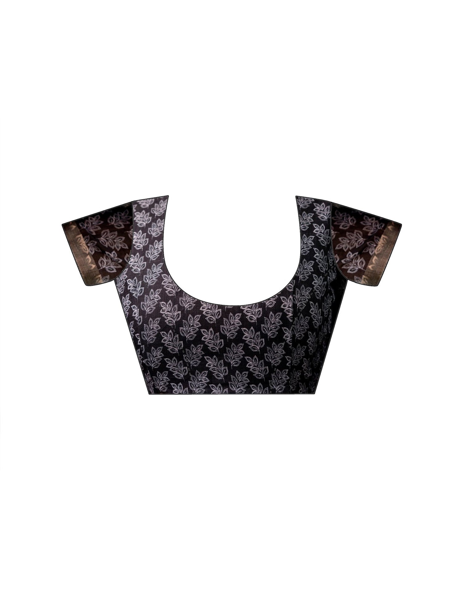 Black Linen Printed Saree