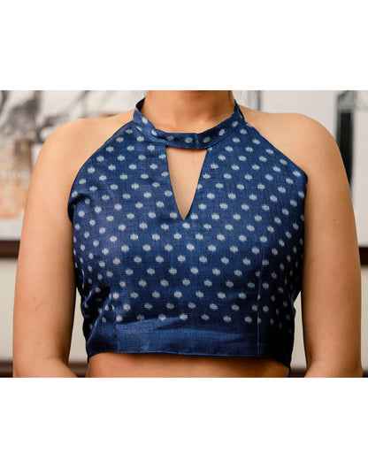 Off White Khadi Ikkat Printed Saree 