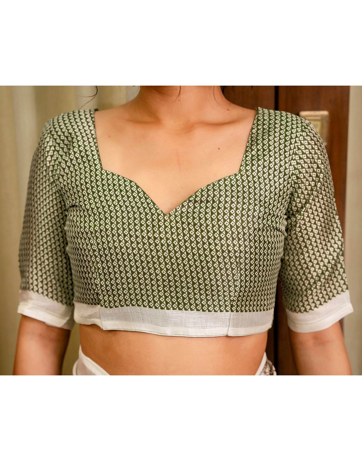 Mehandi Green Khadi Printed Saree