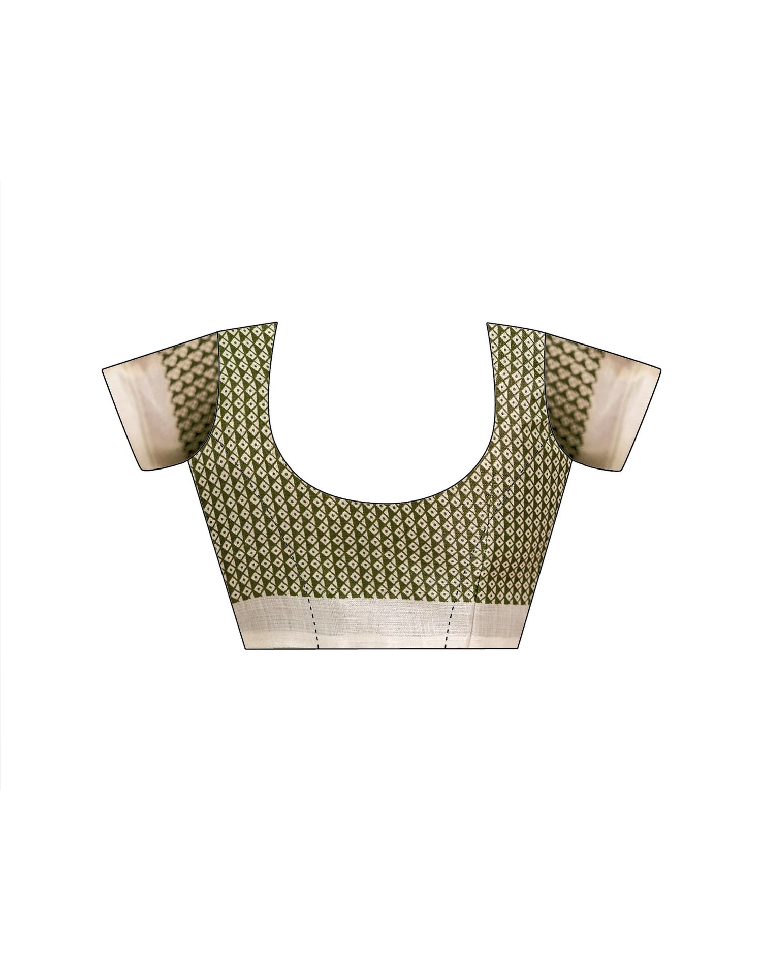 Mehandi Green Khadi Printed Saree