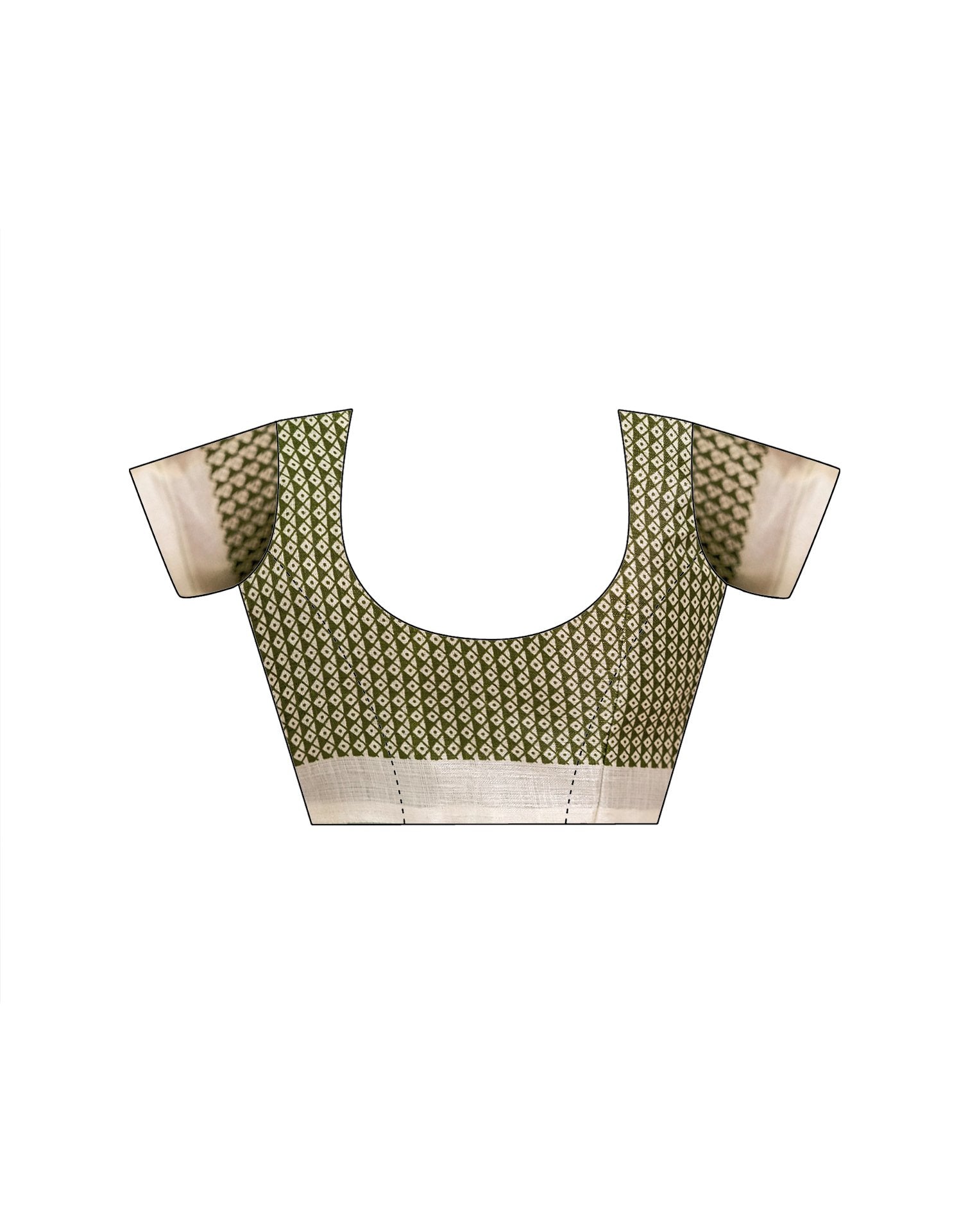 Mehandi Green Khadi Printed Saree