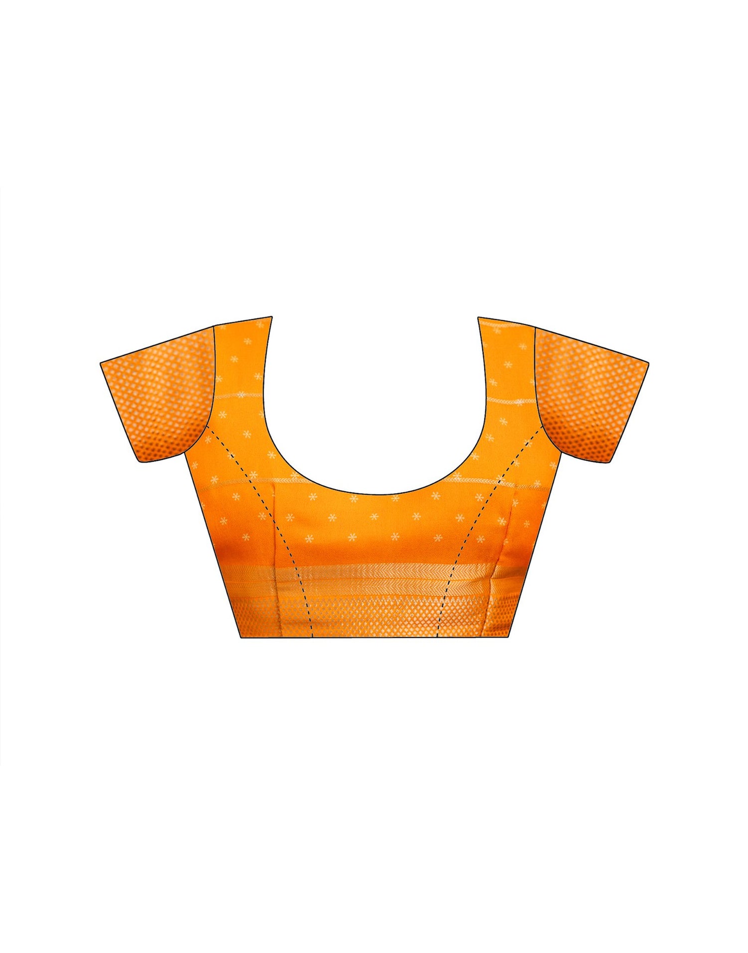 Orange Georgette Printed Zari Stripe Saree 