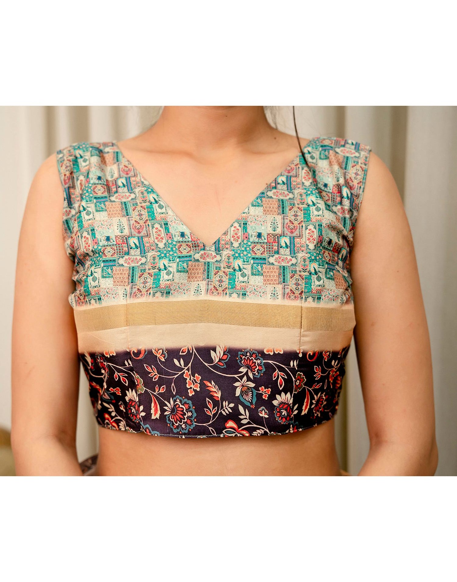 Multicoloured Silk Kalamkari Printed Saree