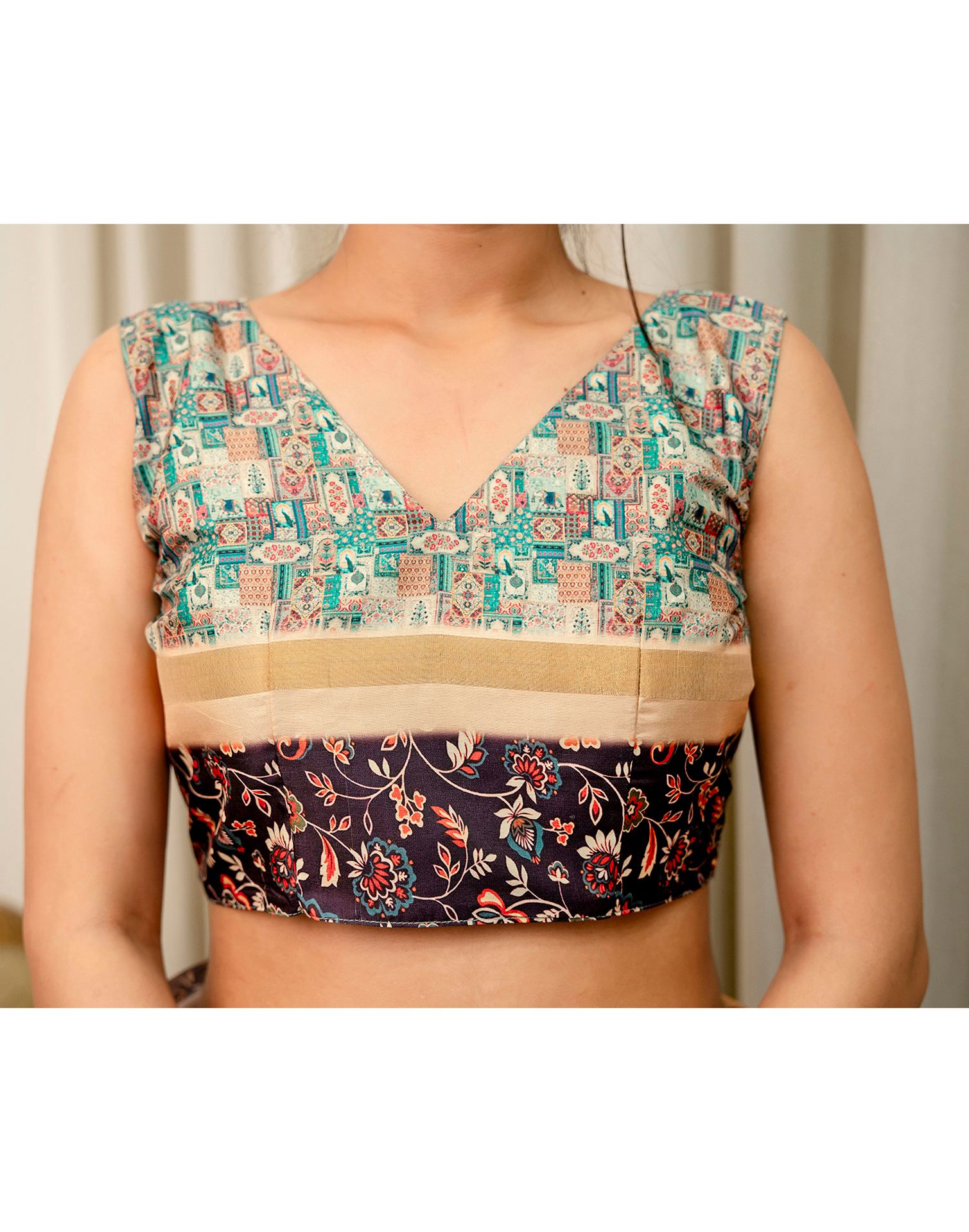 Multicoloured Silk Kalamkari Printed Saree