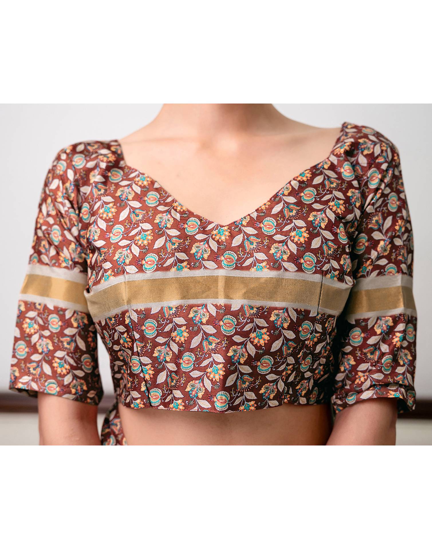 Multicoloured Silk Printed Saree