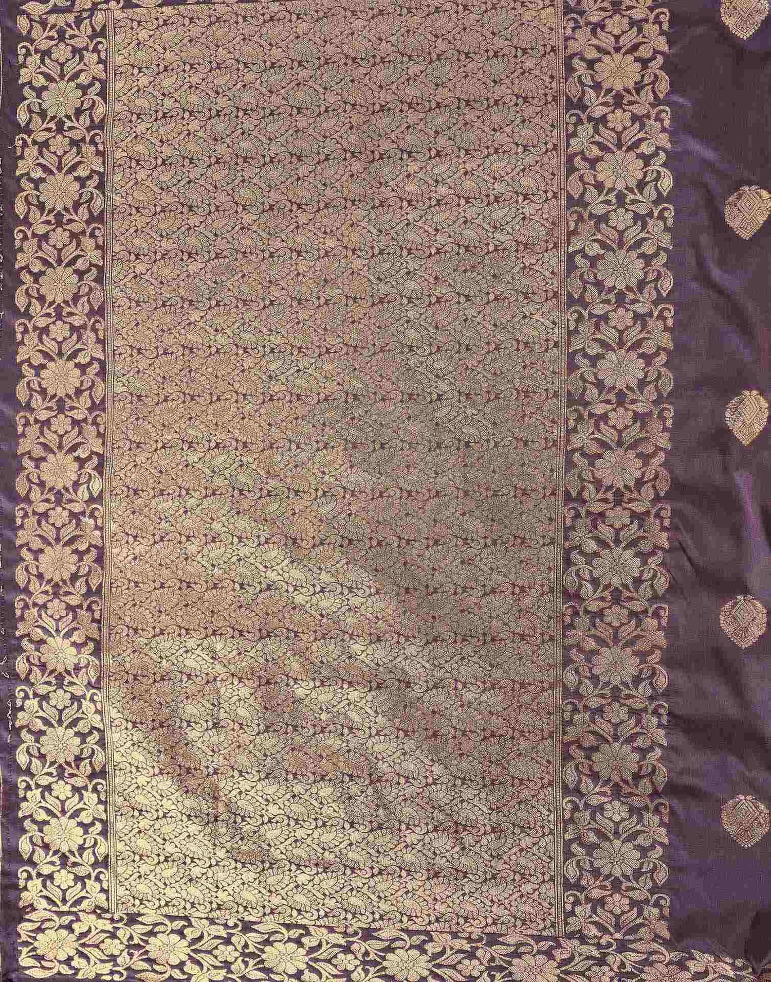 Dusty Purple Silk Woven Banarasi Saree