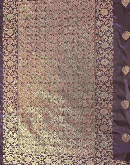 Dusty Purple Silk Woven Banarasi Saree