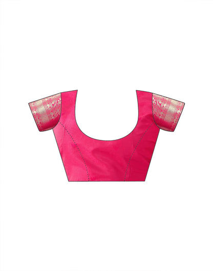 Rani Pink Silk Woven Banarasi Saree