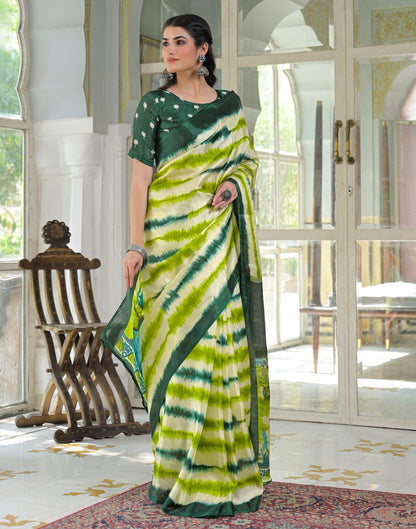 Light Green Khadi Printed Saree