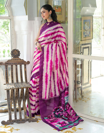 Pink Khadi Printed Saree