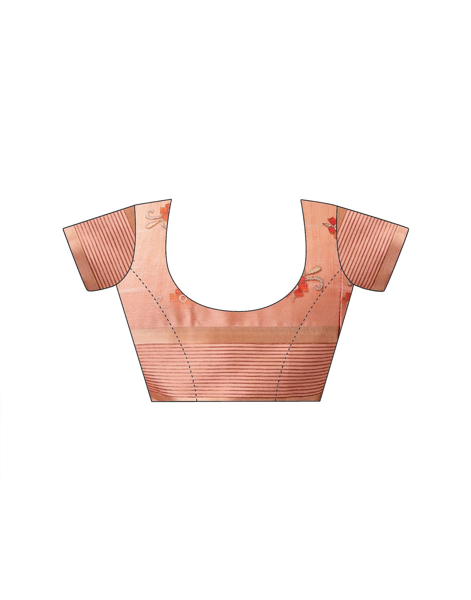 Peach Silk Printed Saree 