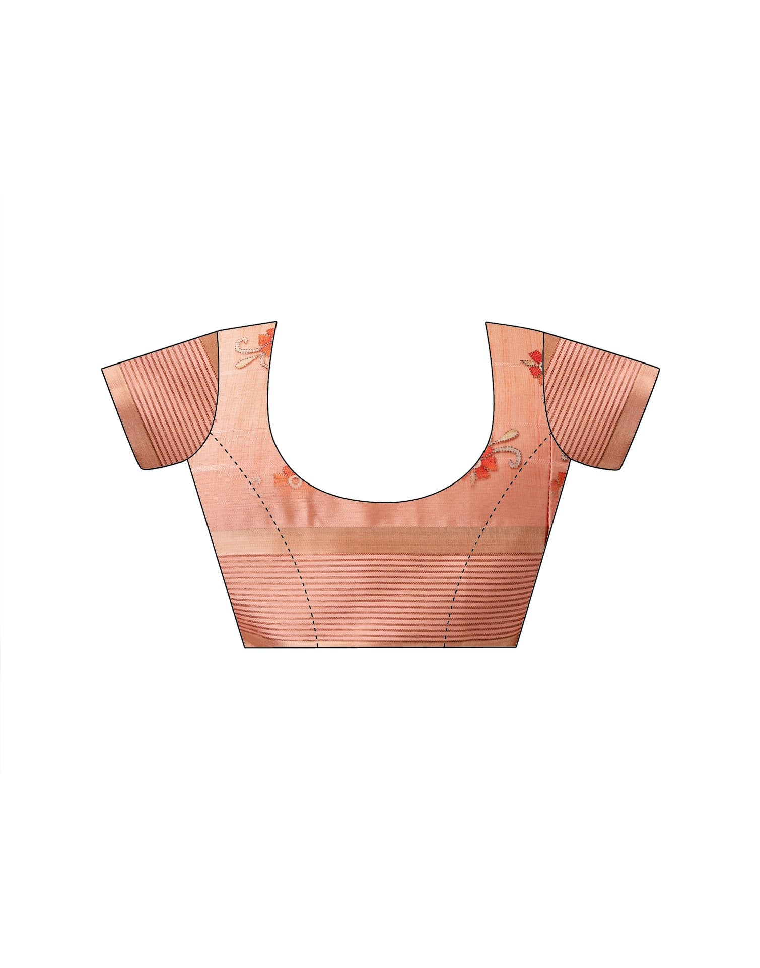 Peach Silk Printed Saree 