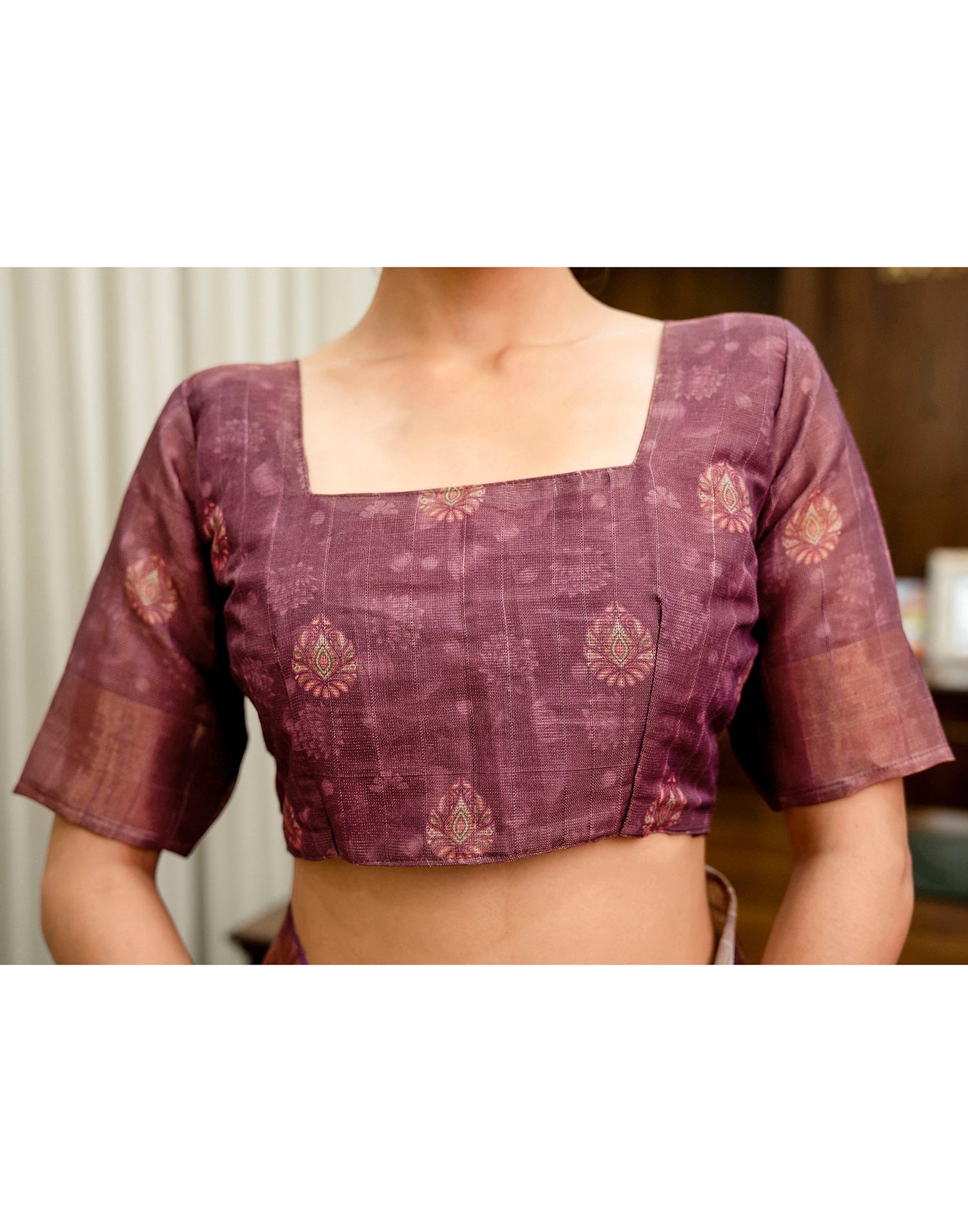 Multicoloured Shimmer Silk Printed Kalamkari Saree 