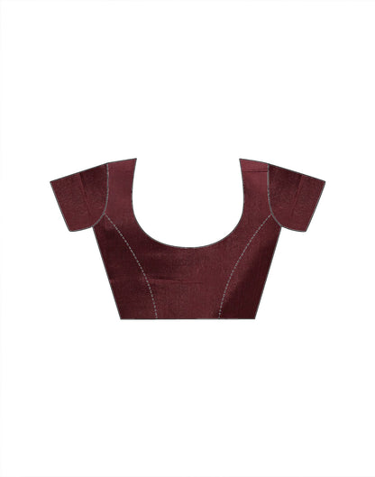 Maroon Chiffon Foil Printed Saree
