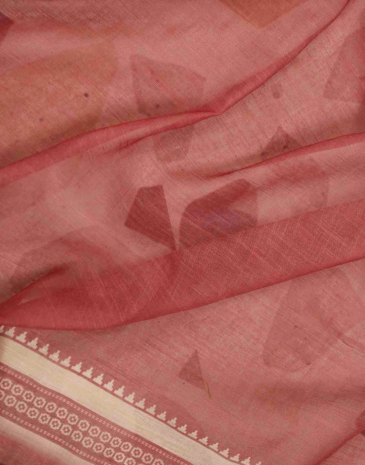 Ready To Wear Maroon Linen Printed Saree