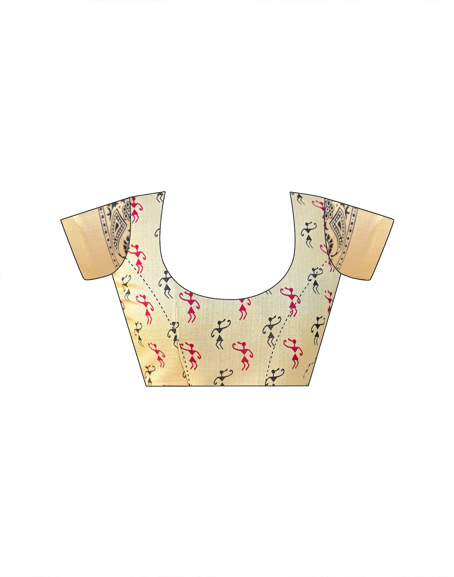 Beige Khadi Printed Saree 