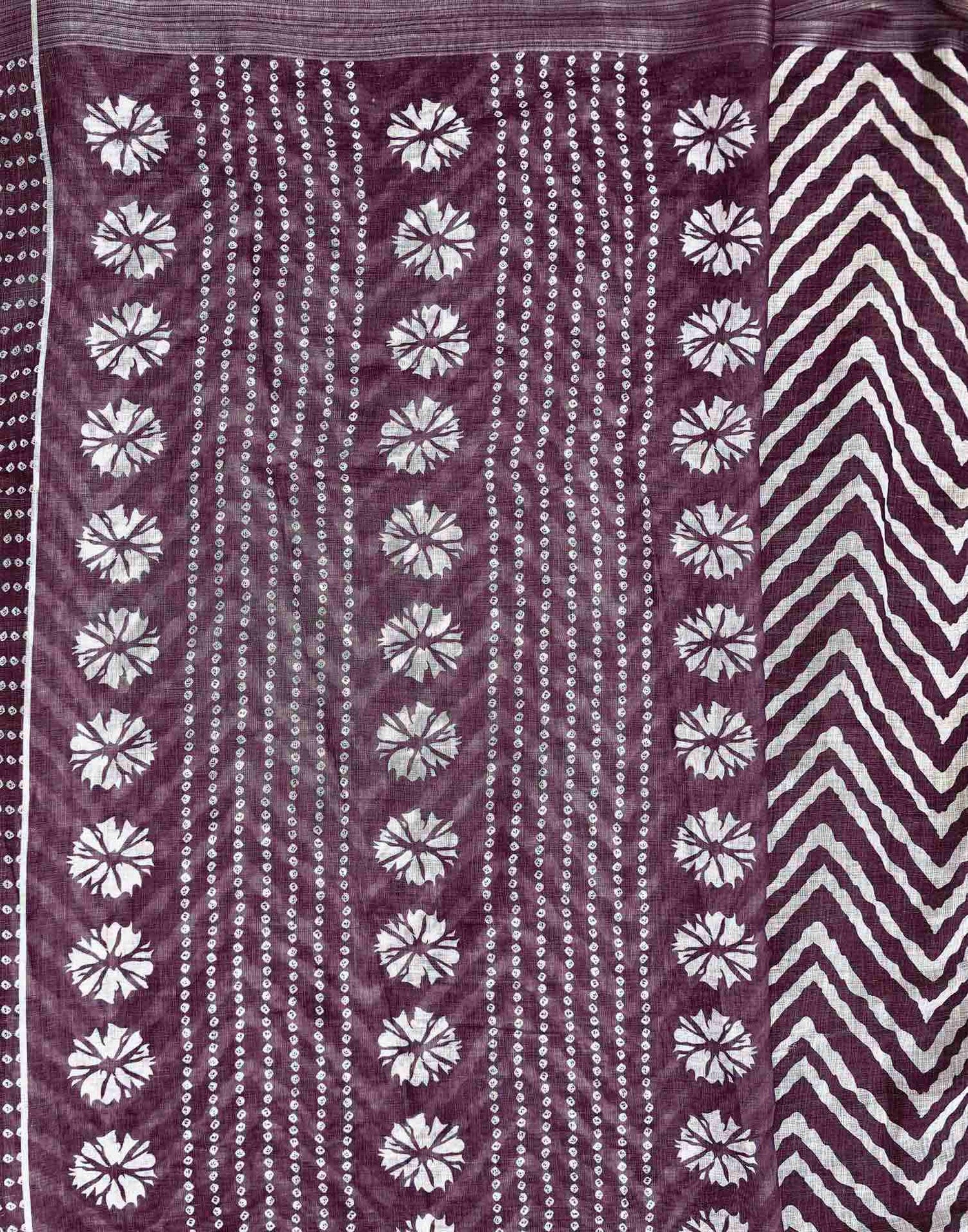 Mauve Linen Printed Saree 