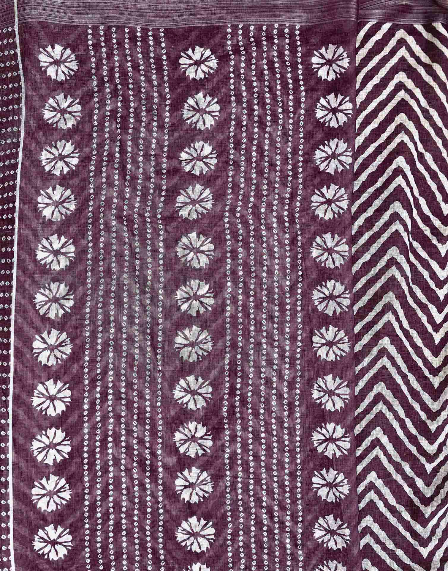 Mauve Linen Printed Saree 