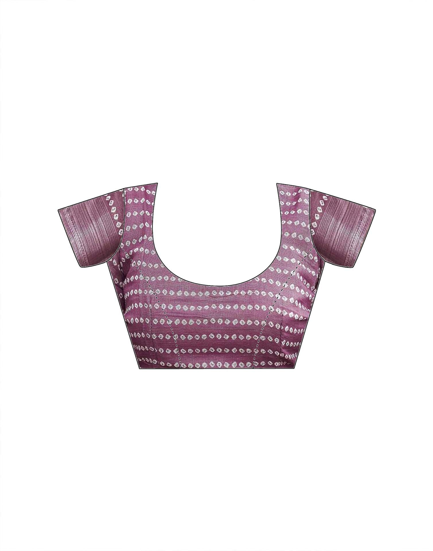 Mauve Linen Printed Saree 