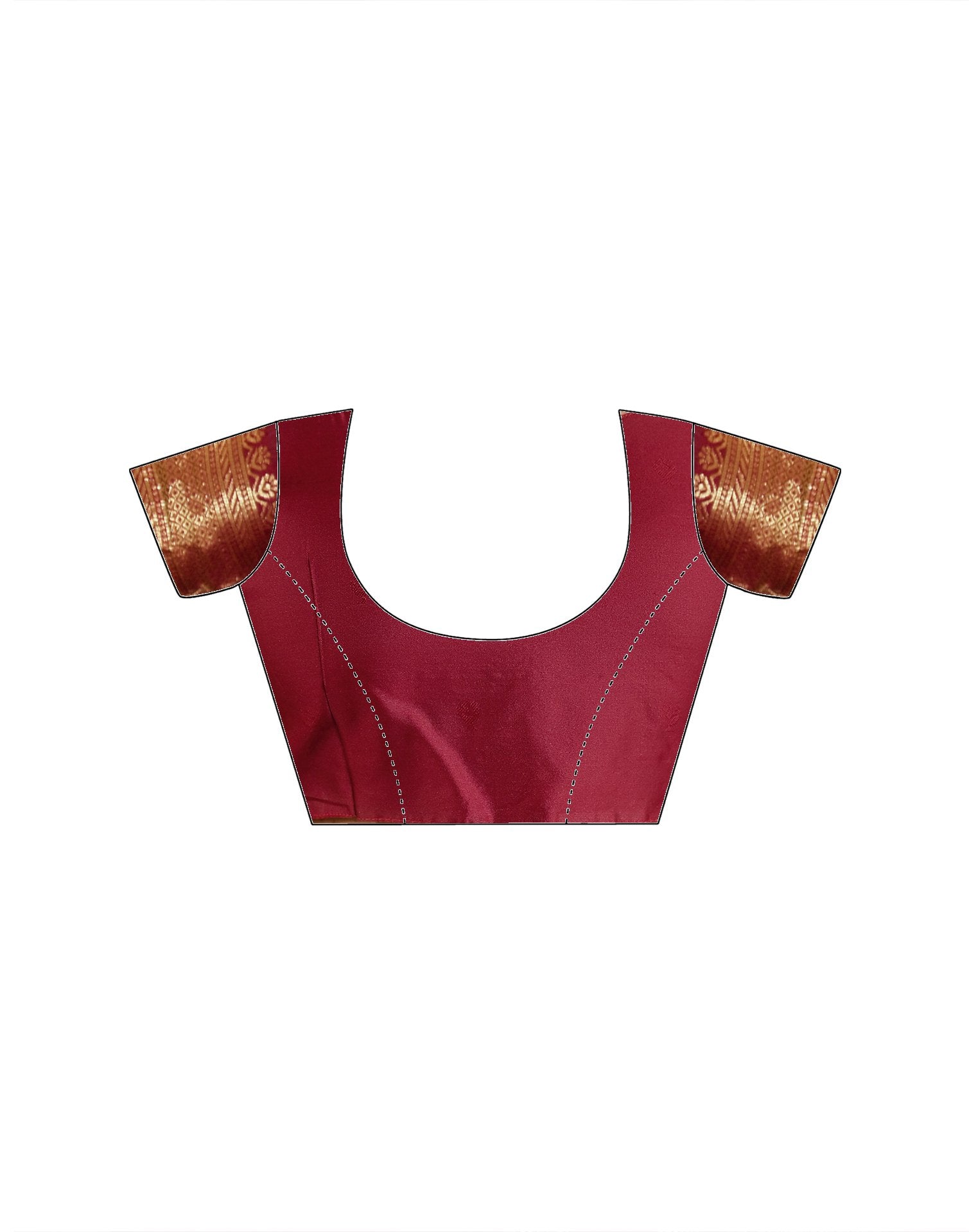 Maroon Silk Woven Banarasi Saree