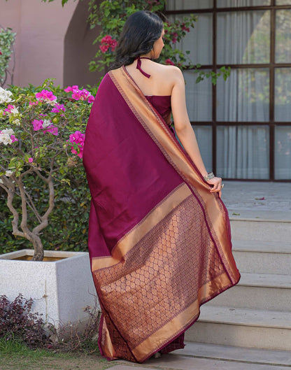 Purple Silk Woven Kanjivaram Saree