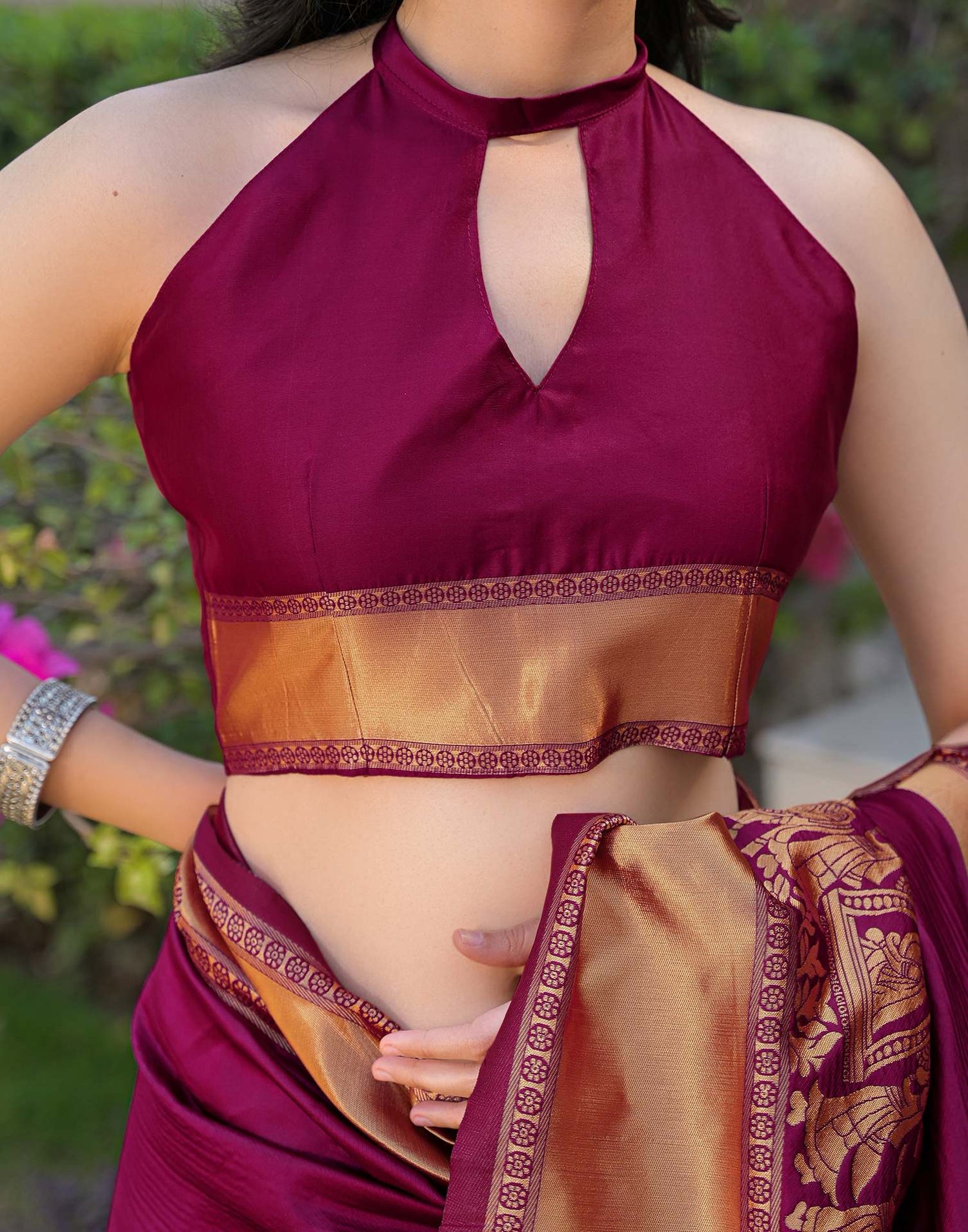 Purple Silk Woven Kanjivaram Saree