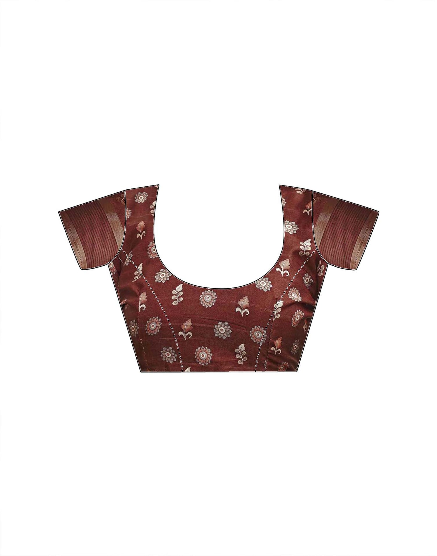 Maroon Silk Printed Kalamkari Saree