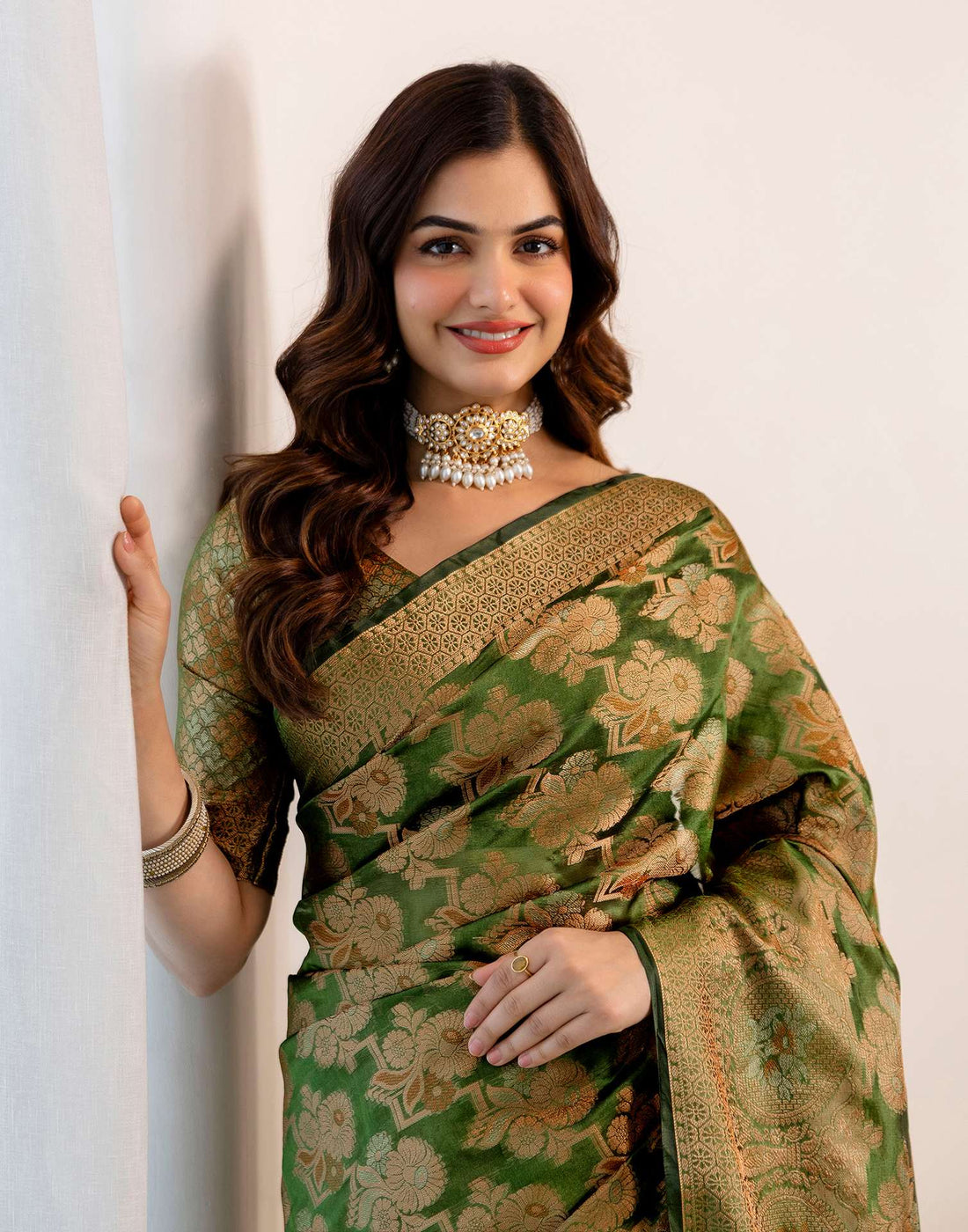 Green Silk Woven Banarasi Saree