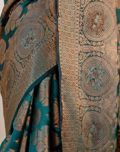 Rama Green Silk Woven Banarasi Saree