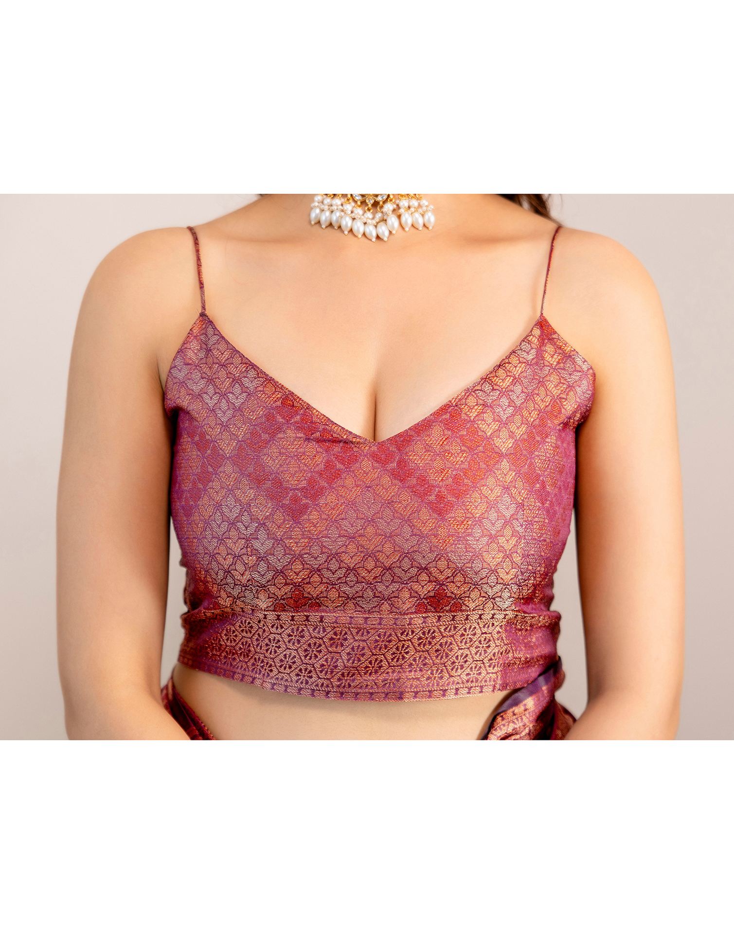 Magenta Silk Woven Banarasi Saree