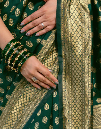 Green Silk Woven Banarasi Saree